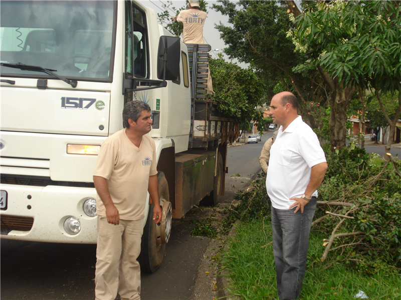 Carlos Fontes acompanha poda de árvore no Vista Alegre 