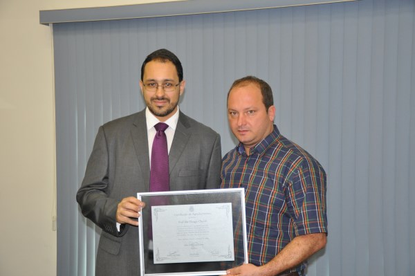 Palestrante recebeu certificado de participação do Juca