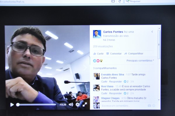 Carlos Fontes transmitiu sessão ao vivo pelo Facebook