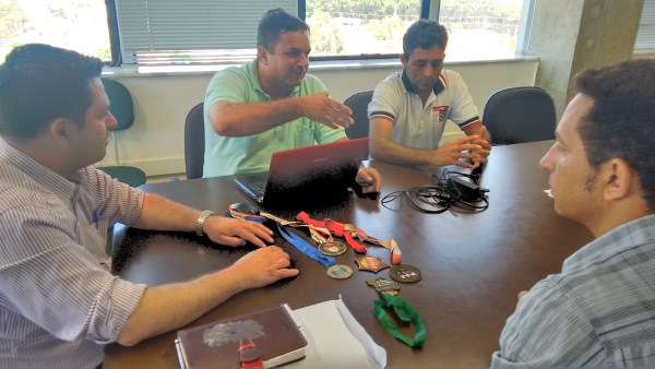 Celso em reunião sobre Copa Barbarense de Karatê.