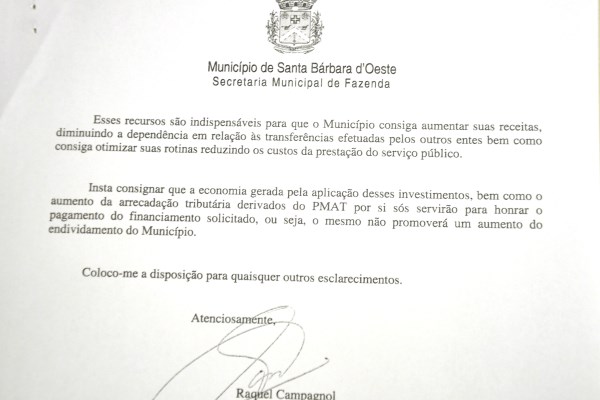 Em documento, secretária ressalta necessidade de convênio